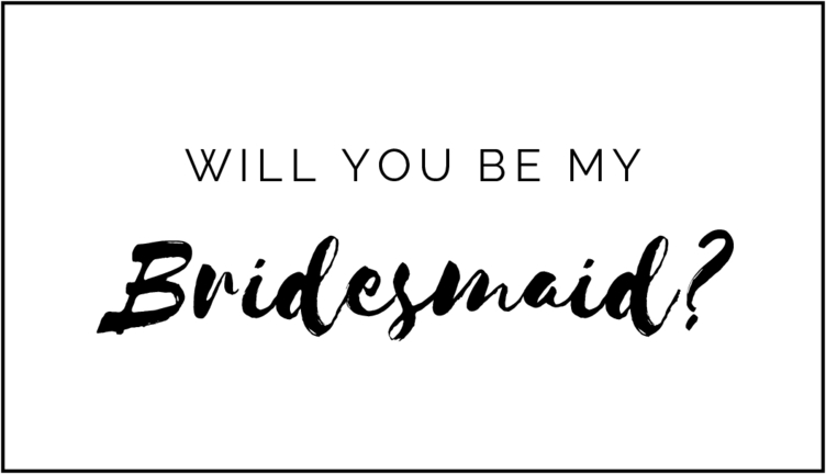 3.5" x 2" Will You Be My Bridesmaid (White) - Pre-Printed Bridesmaid Wine Labels - SC - 8 Labels/Sheets