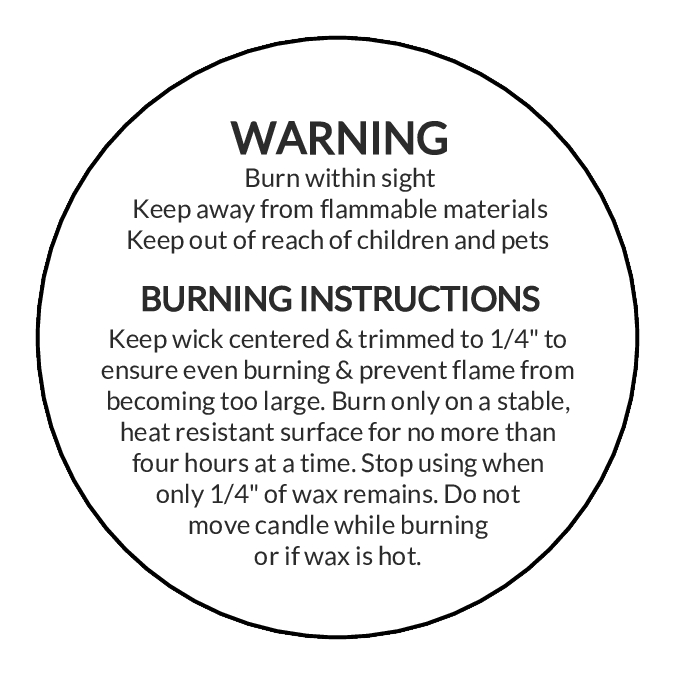 Candle warning label