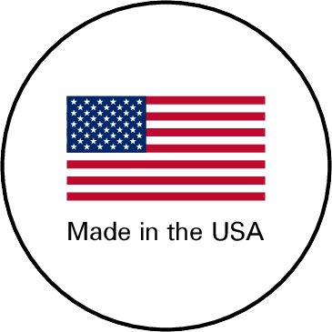 1.2" Circle "Made In America" Flag Stickers - Pre-Printed Labels - Circle - 48 Labels/Sheet