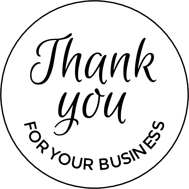 2" Circle "Thank You For Your Business" Labels - Pre-Printed Labels - Circle - 12 Labels/Sheet