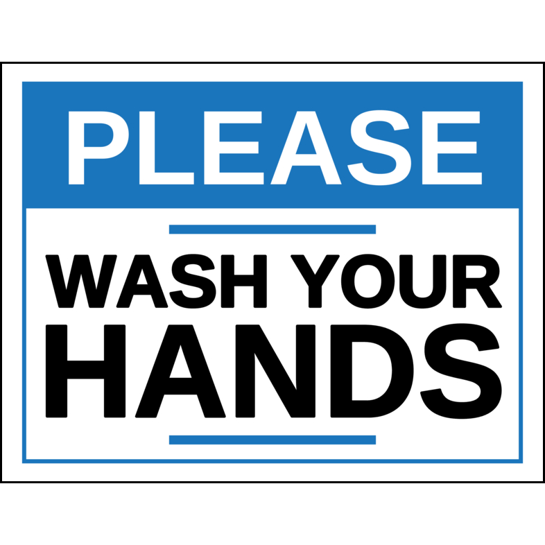 8.5" x 11" Please Wash Your Hands Sign/Labels - Pre-Printed Labels - SC - Full Sheet Label with 1 Vertical Back Slit