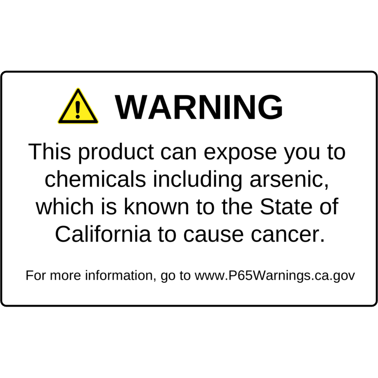 8" x 5" Proposition 65 Warning Labels - Pre-Printed Labels - RC - 2 Labels/Sheet