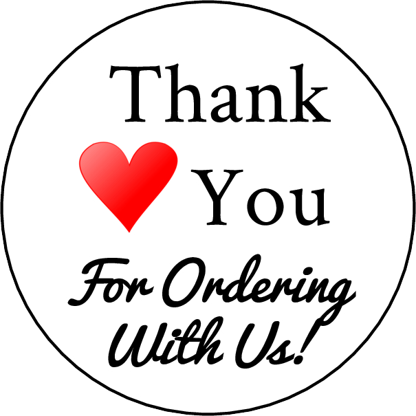 2" Circle "Thank You For Ordering With Us" Customer Appreciation Labels - Pre-Printed Labels - Circle - 12 Labels/Sheet