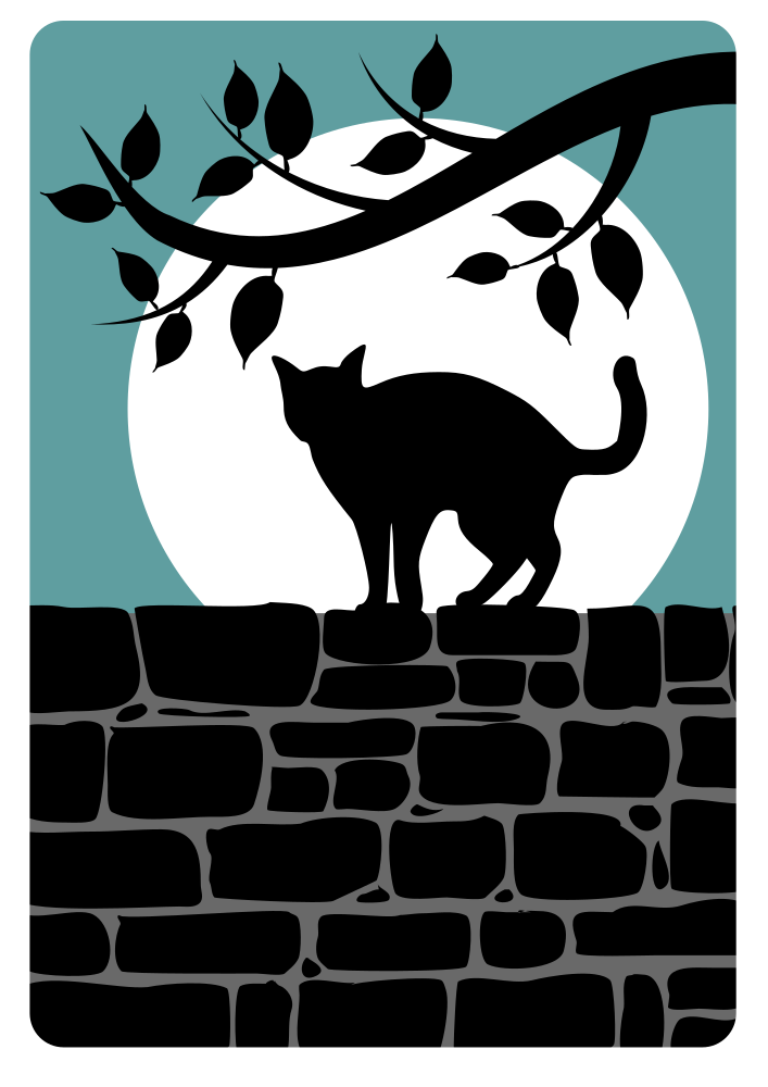 OnlineLabels Clip Art A Cat On A Wall 1
