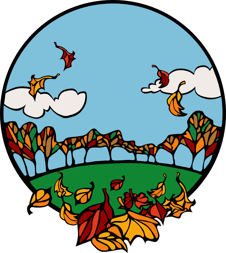 OnlineLabels Clip Art - Fall Scene In A Circle