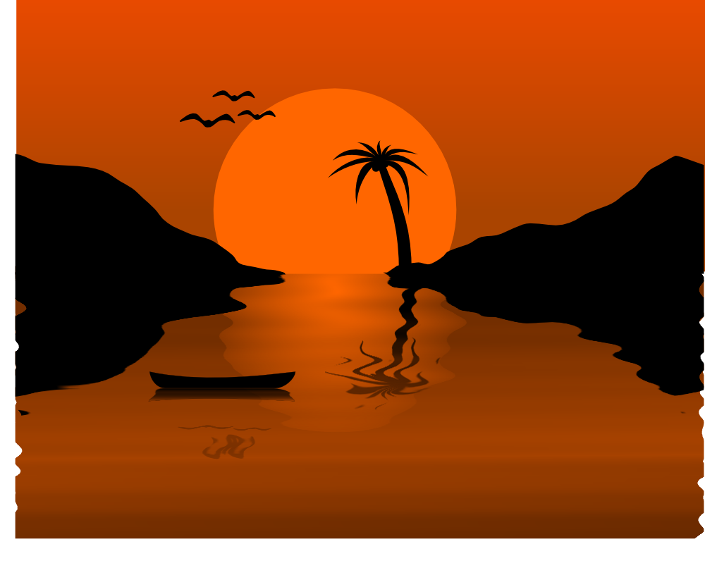 OnlineLabels Clip Art Sunset Waterscene
