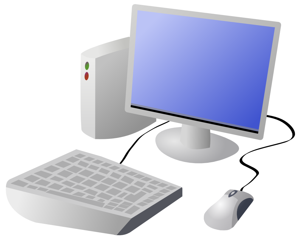 OnlineLabels Clip Art - Cartoon Computer And Desktop