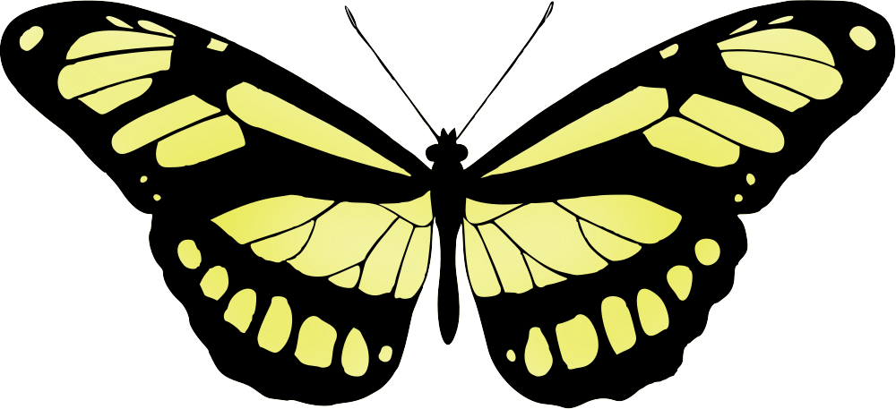 OnlineLabels Clip Art - Butterfly 15 (Yellow)