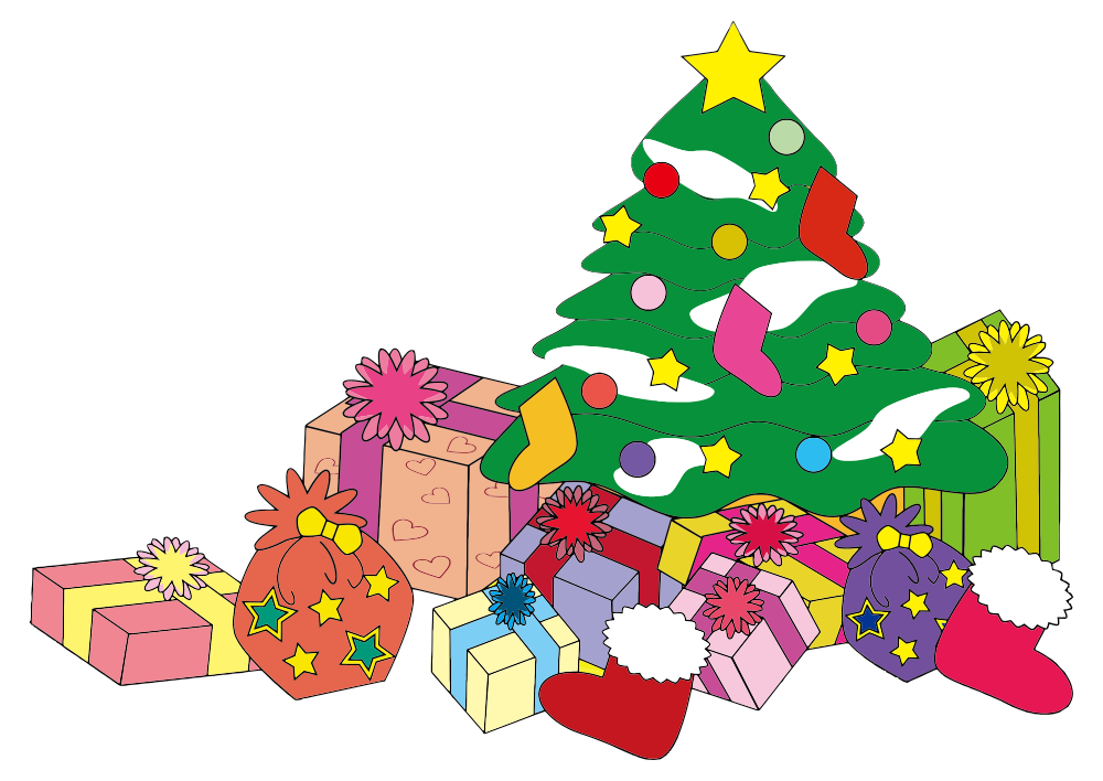 free clipart christmas tree with presents - photo #33