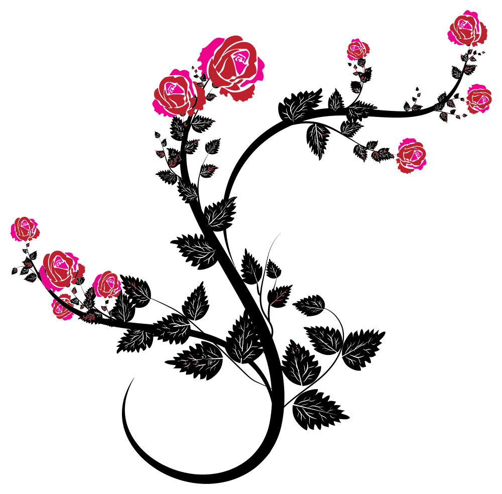 OnlineLabels Clip Art - Rose Floral Flourish