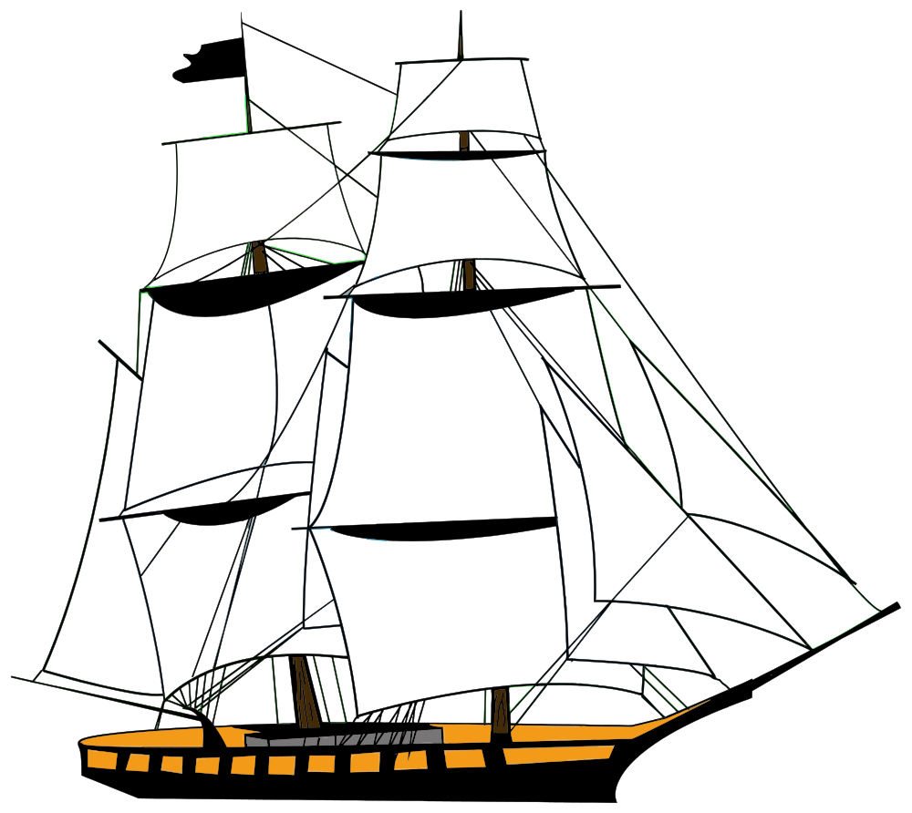 OnlineLabels Clip Art - Sailing Ship White