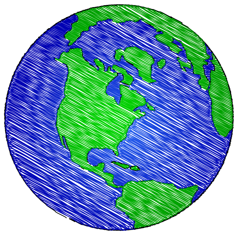 OnlineLabels Clip Art - Simple Earth Sketch 2