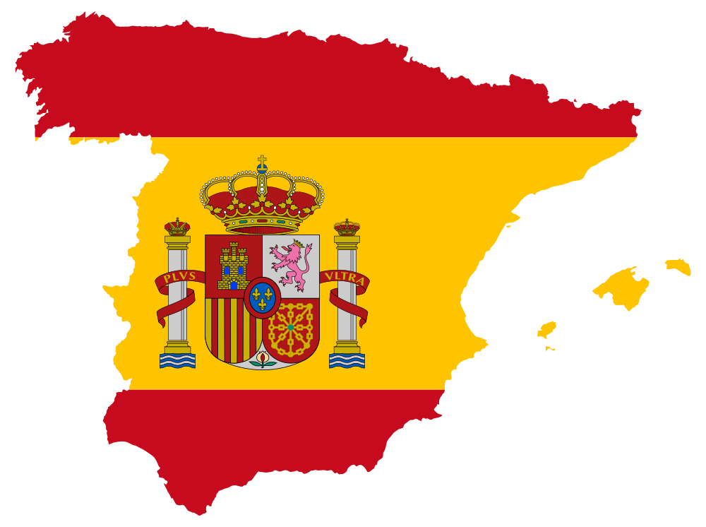 OnlineLabels Clip Art - Spain Map Flag
