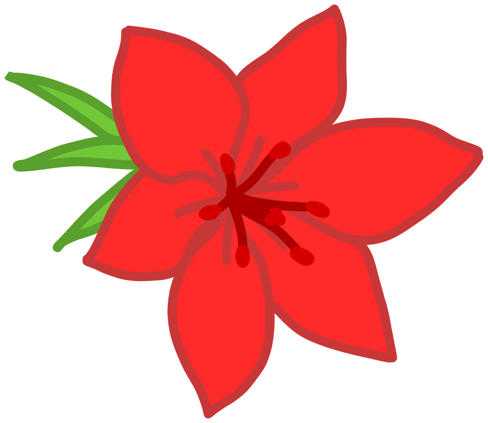 OnlineLabels Clip Art - Red Flower