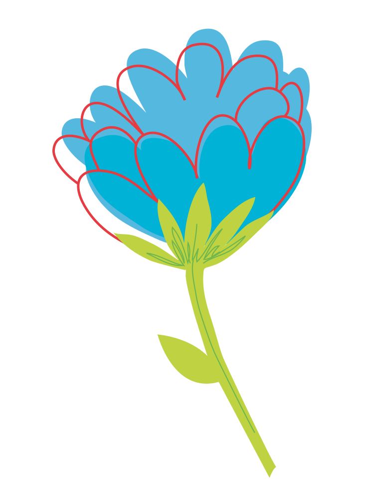 OnlineLabels Clip Art - Blue Flower Vector