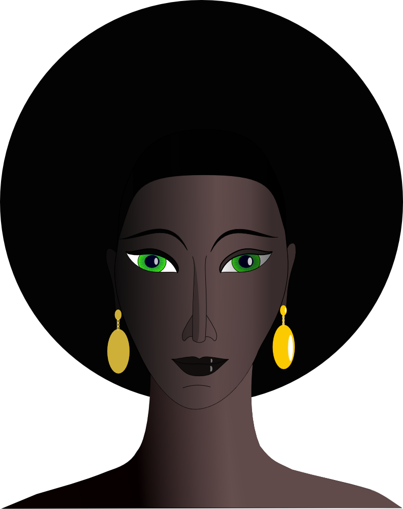 OnlineLabels Clip Art - Black Woman With Green Eyes