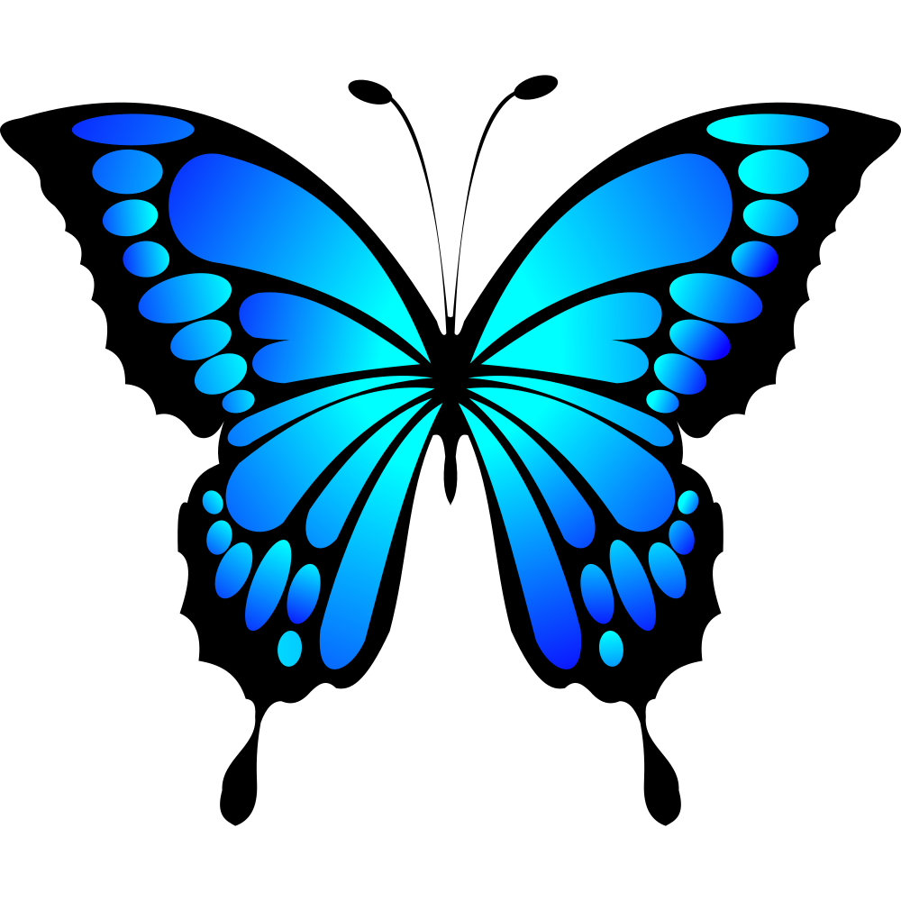 OnlineLabels Clip Art - Blue Butterfly