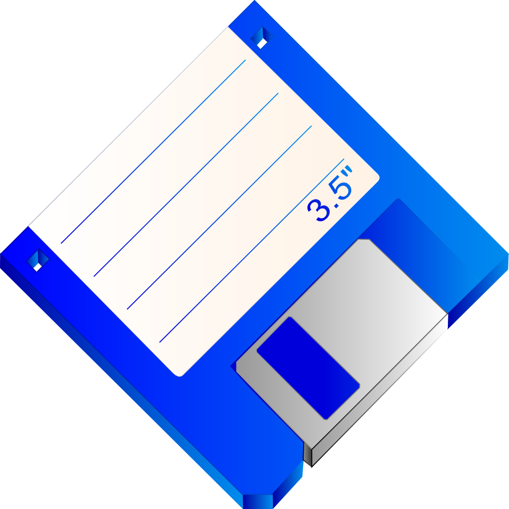 OnlineLabels Clip Art - 3.5 Floppy Disk Blue Labelled