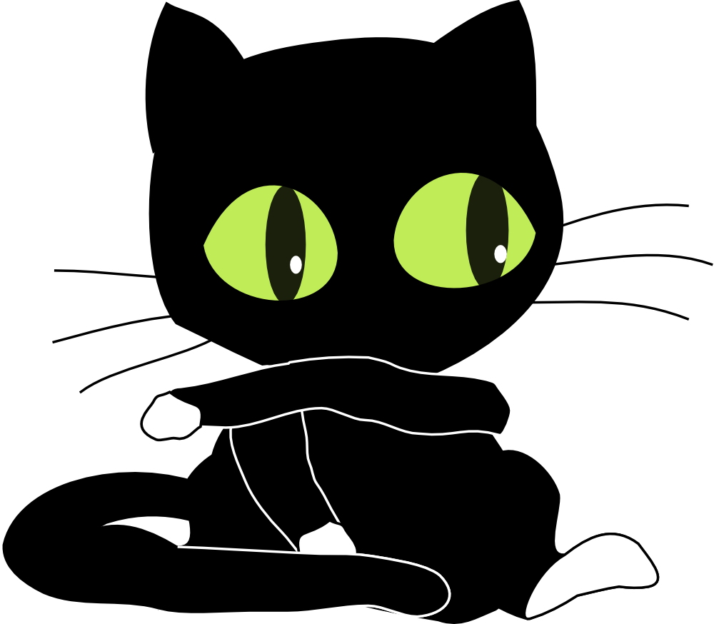 OnlineLabels Clip Art - Blackcat With White Sockets