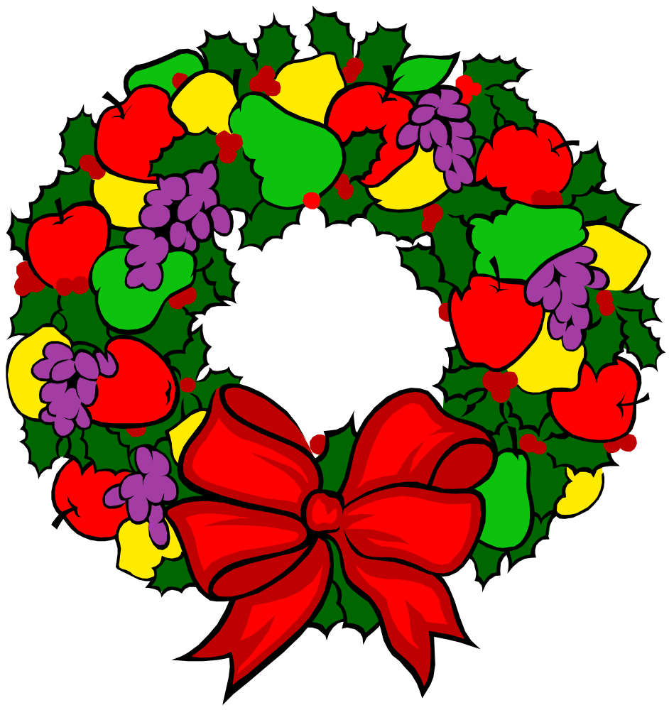 OnlineLabels Clip Art Holiday Fruit Wreath