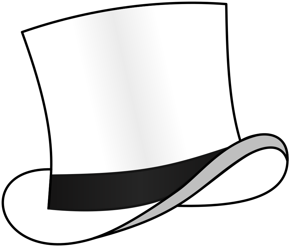 OnlineLabels Clip Art - Top Hat White