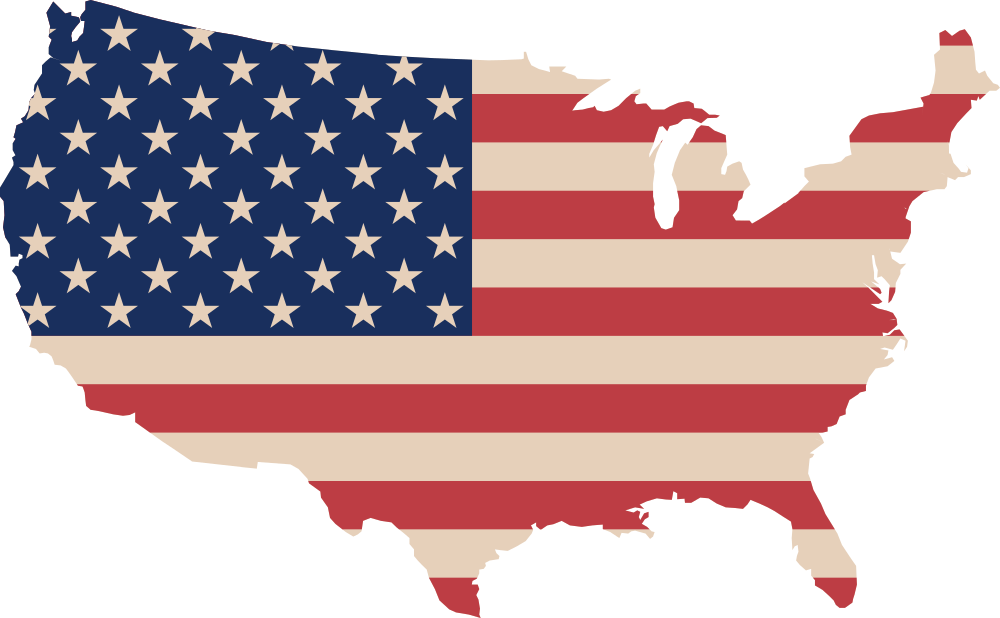 Download OnlineLabels Clip Art - USA Map And Flag