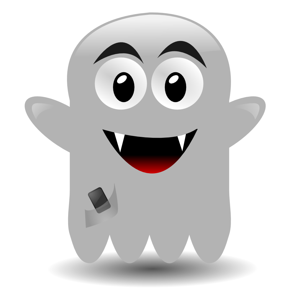 Download OnlineLabels Clip Art - Ghost With A Cellephone