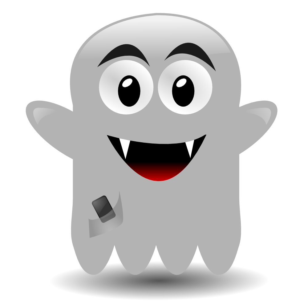 Download OnlineLabels Clip Art - Ghost With A Cellephone