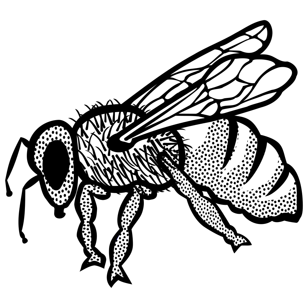 OnlineLabels Clip Art Bee (Lineart)