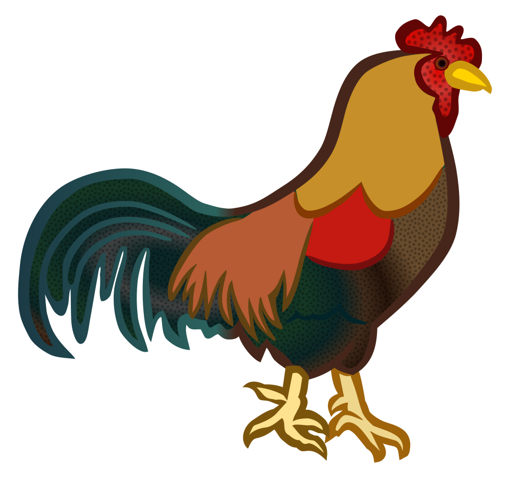 OnlineLabels Clip Art Cock Colured