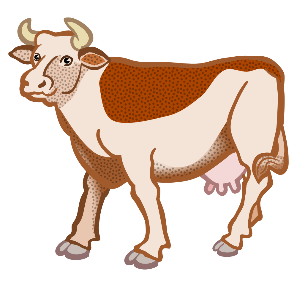 OnlineLabels Clip Art - Cow - Coloured