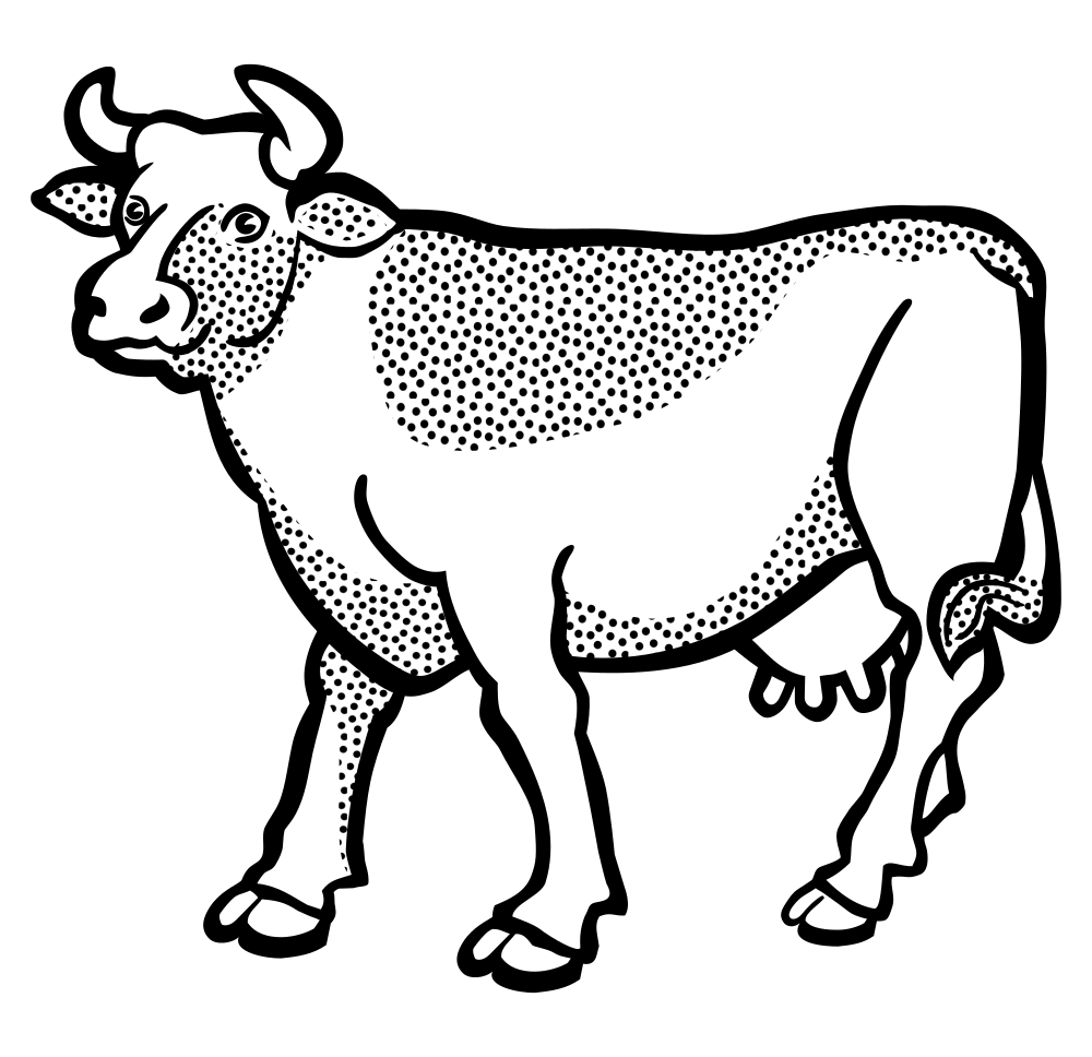 OnlineLabels Clip Art - Cow - Lineart