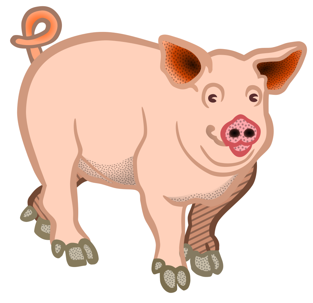 Download OnlineLabels Clip Art - Pig - Coloured