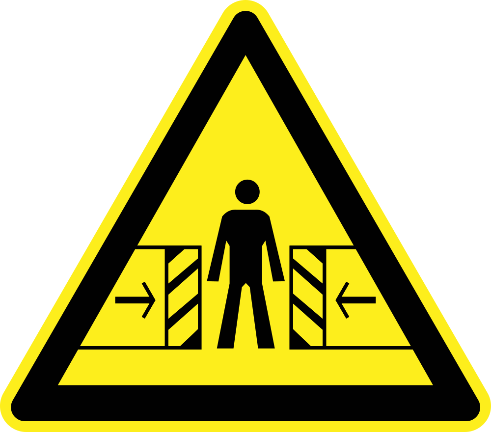 OnlineLabels Clip Art - Crushing Risk Warning Sign