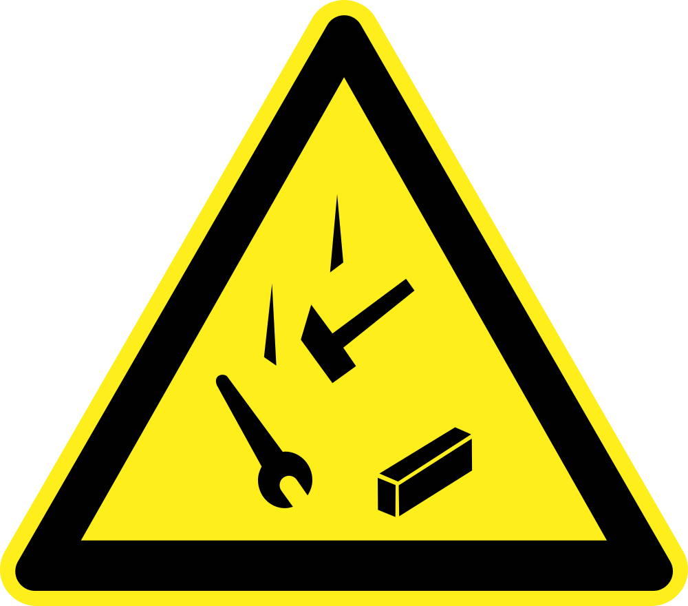 Onlinelabels Clip Art Danger Falling Objects Warning Sign