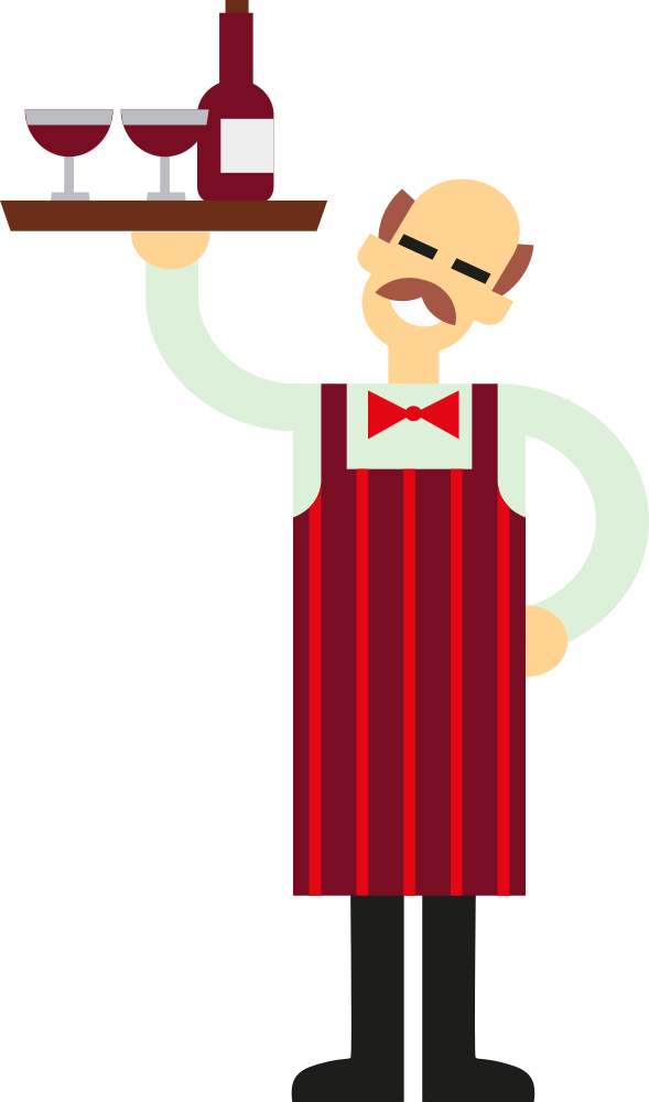 OnlineLabels Clip Art - Waiter With Wine