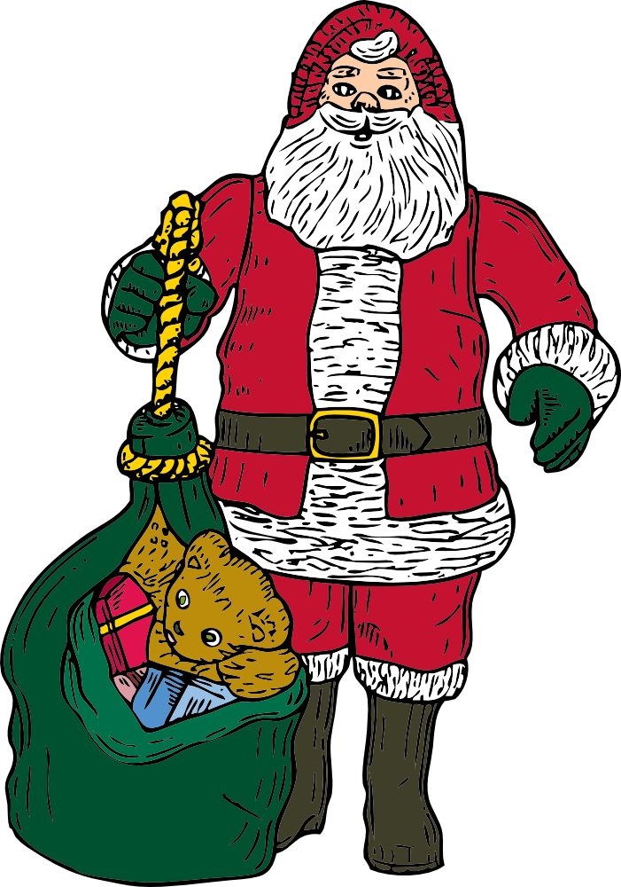 OnlineLabels Clip Art - Santa And Bag