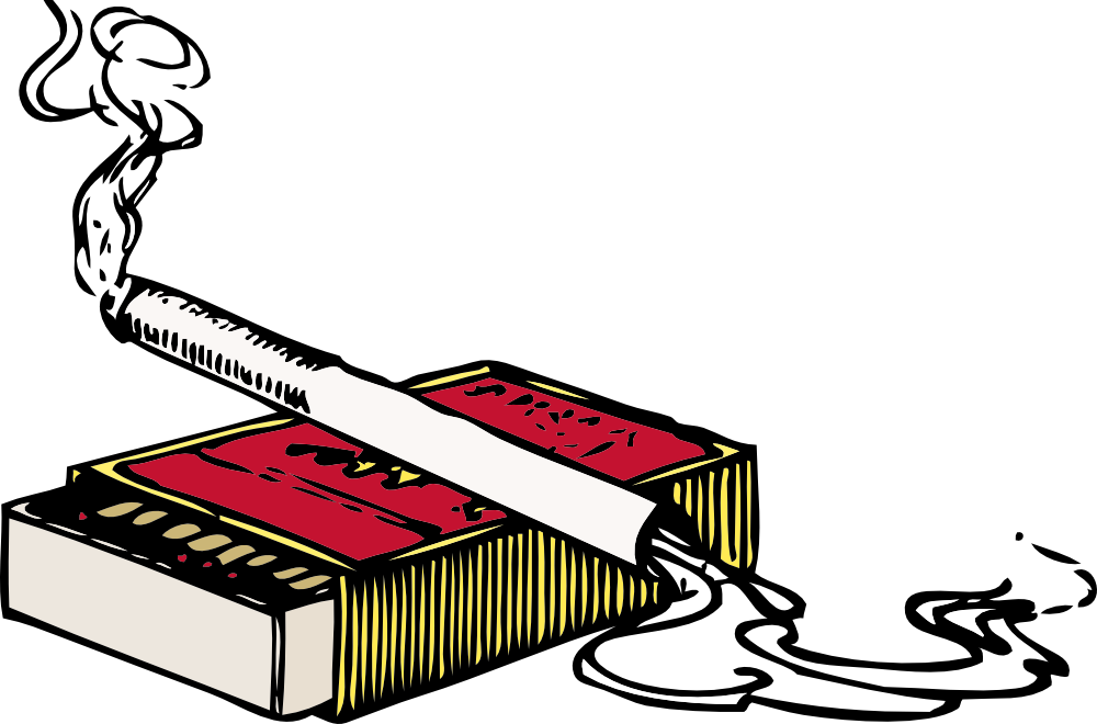 OnlineLabels Clip Art Cigarette And Matchbox