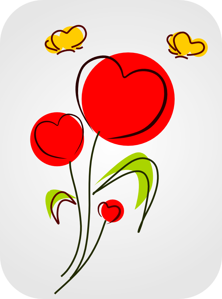 OnlineLabels Clip Art - Flowers With Hearts