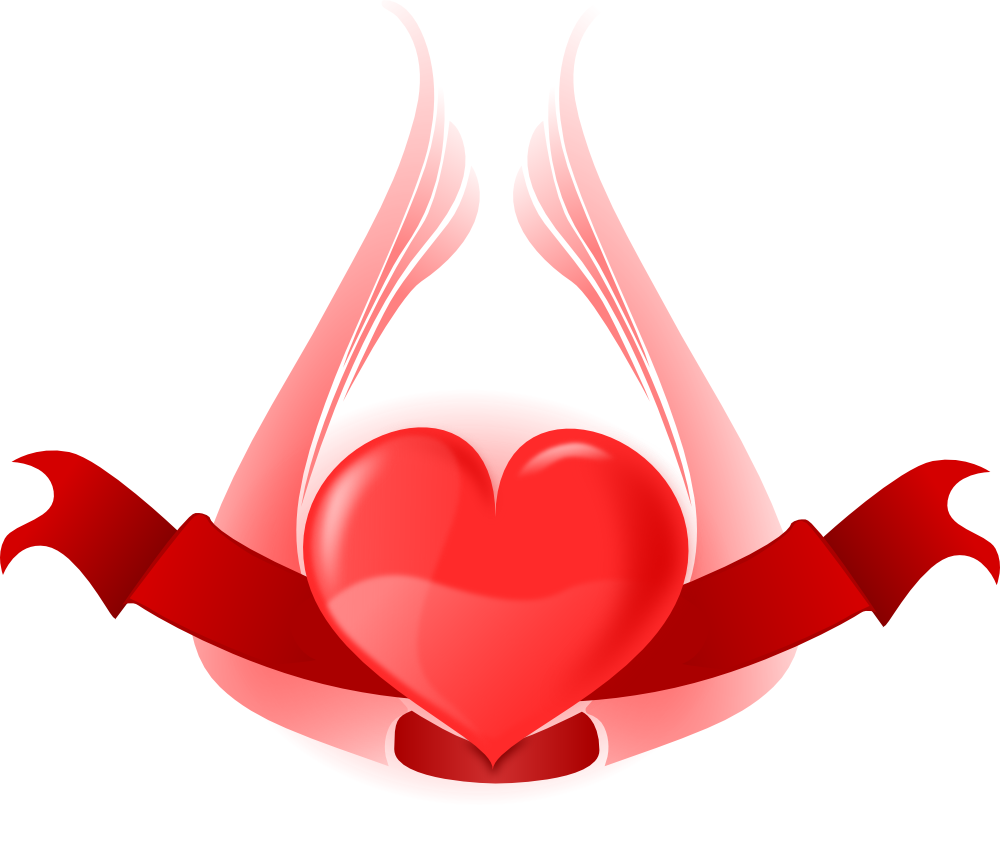 OnlineLabels Clip Art - Heart With Wings