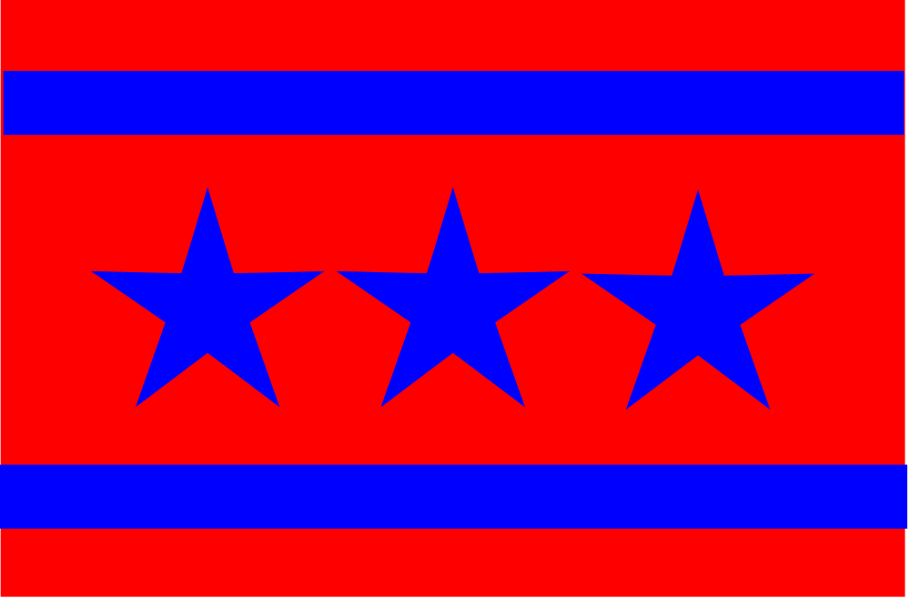 Сине красный флаг с звездой