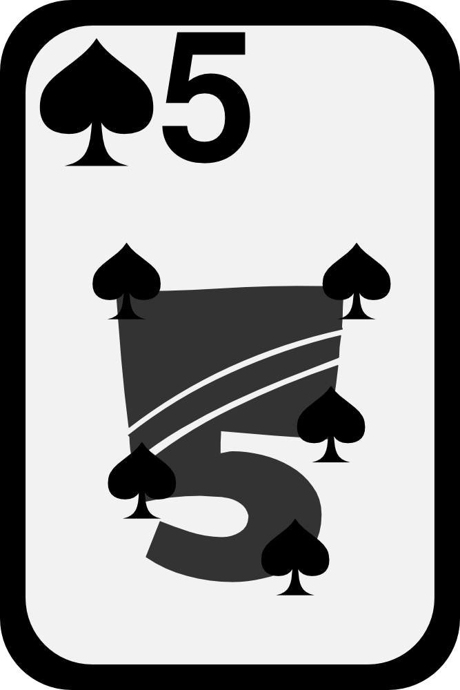 Onlinelabels Clip Art Five Of Spades 7089