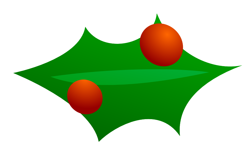 OnlineLabels Clip Art - Christmas Leaf Decoration