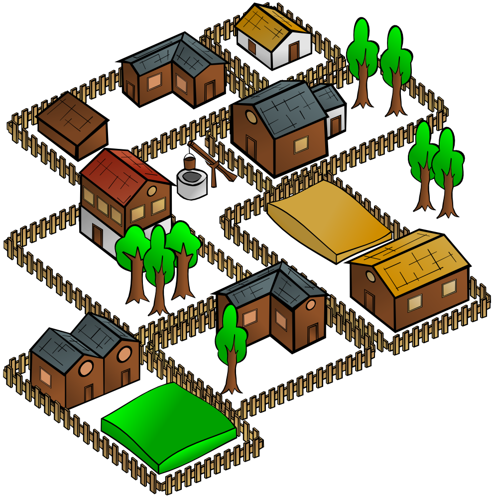 OnlineLabels Clip Art - RPG Map Symbols: Village