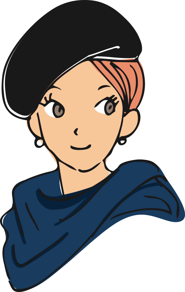 OnlineLabels Clip Art - Girl With Beret