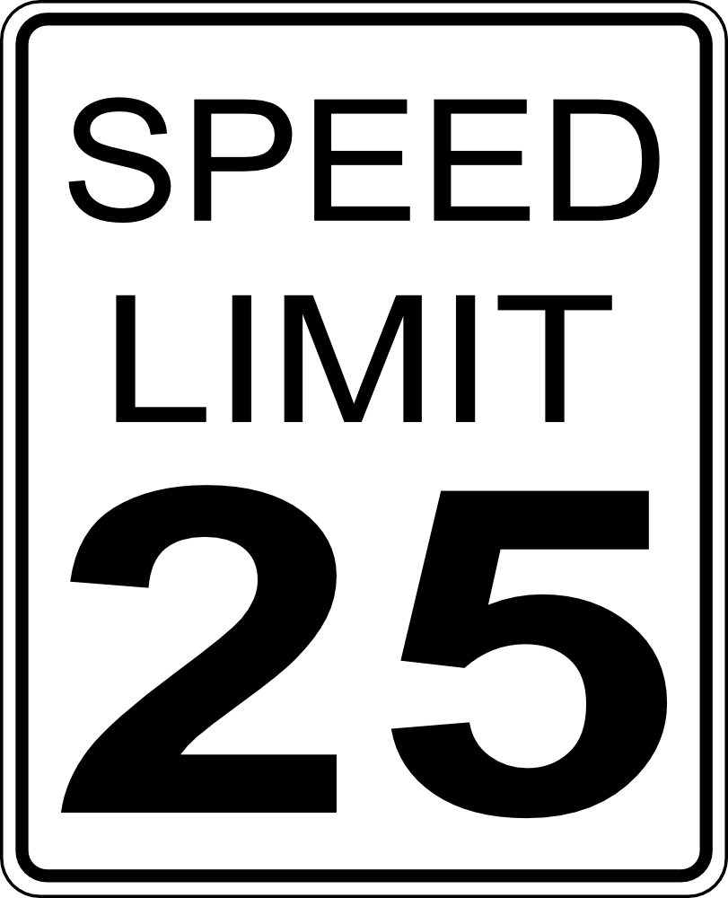 OnlineLabels Clip Art - CA Speed Limit 25 Roadsign