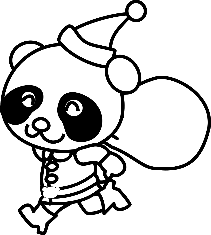 onlinelabels clip art santa panda coloring page