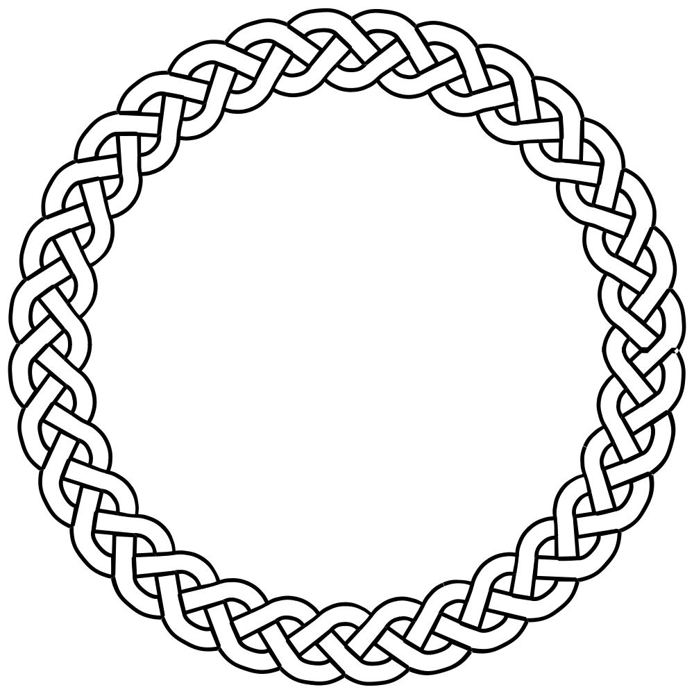 Download OnlineLabels Clip Art - 3-Plait Border Circle