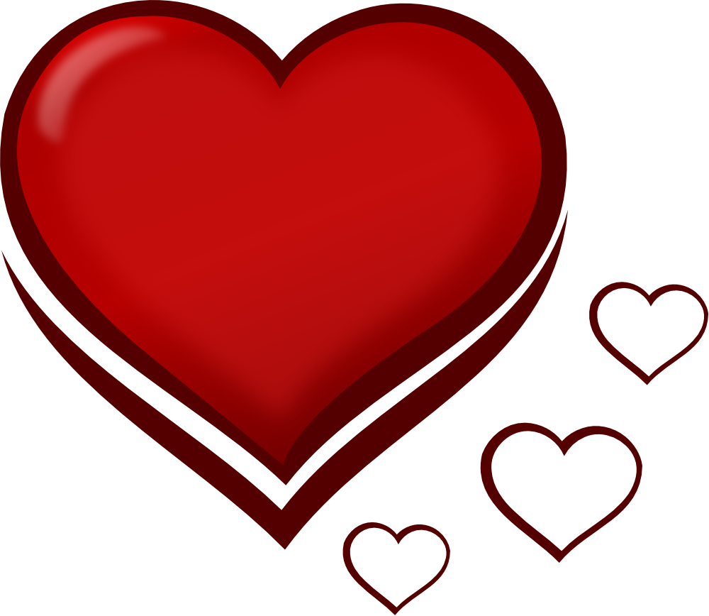 Download OnlineLabels Clip Art - Red Stylised Heart With Smaller Hearts