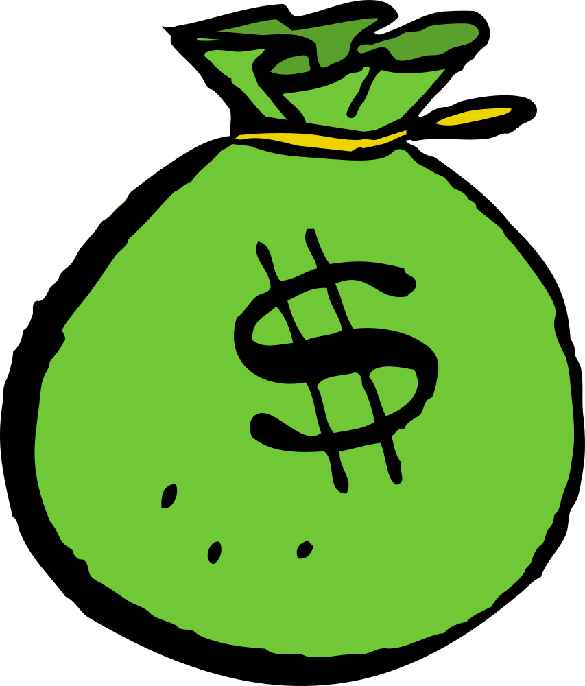 OnlineLabels Clip Art - Green Money Bag